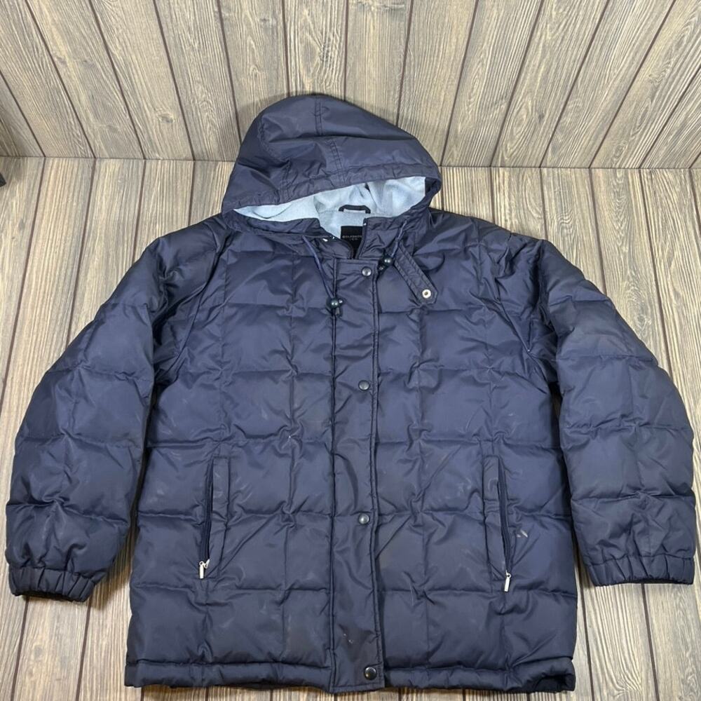 Colebrook‎ Outerwear Down Feather Parka Navy Women Sz L Puffer Winter Nylon